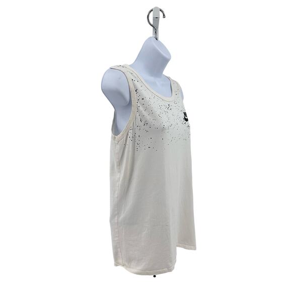 Nike Tee White Black Sportswear Cotton Tank Top Womens S Scoop Neck Athletic Cut - Picture 3 of 9